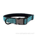 Eco-friendly Metal Buckle Canvas Neoprene Dog Collar